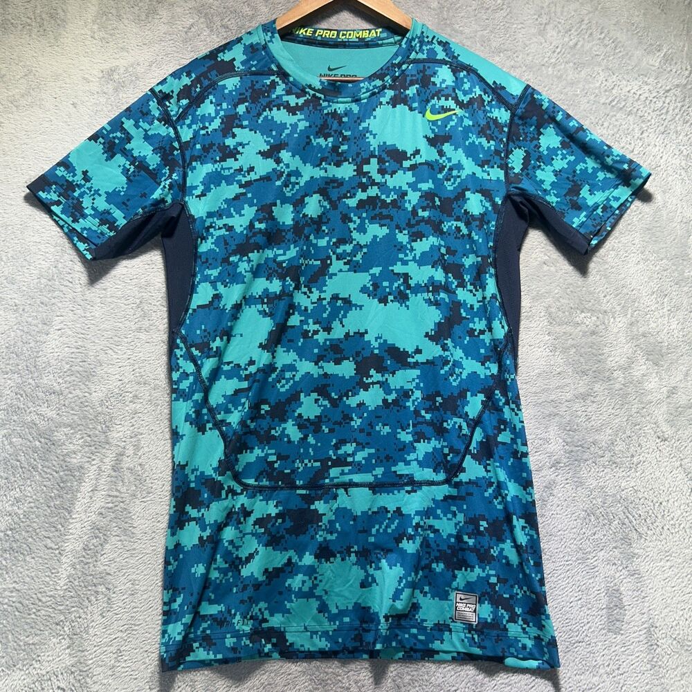Nike Shirt Mens 2XL Blue Pro Combat Compression Dri-FIT Jersey Athletic